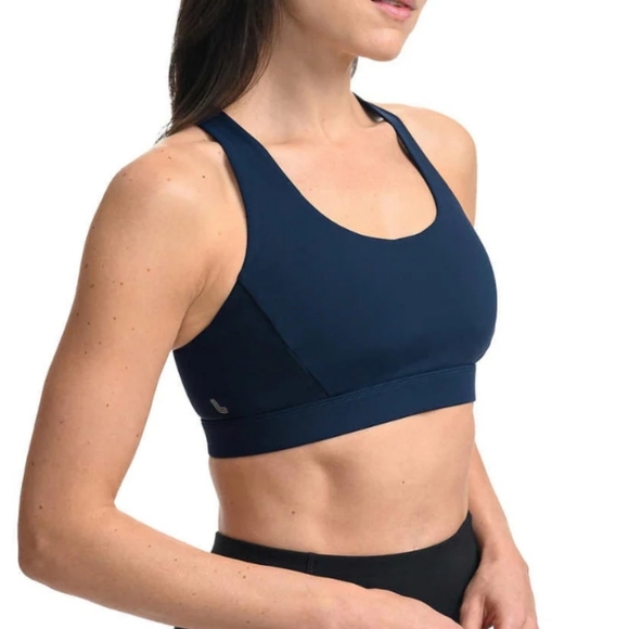 Lole Sports Bra Blue Size Large Stretch Adjustable Straps Solid Colour - Picture 1 of 10